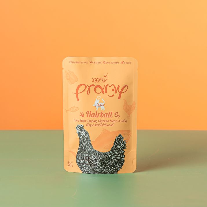Pramy Adult Hairball Control Tuna & Chicken in Jelly (70g)