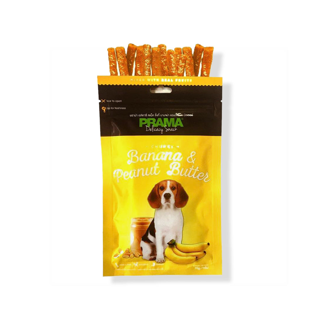 Prama Chunky Banana Peanut Butter Dog Treats 70g(Combo Pack of 2)