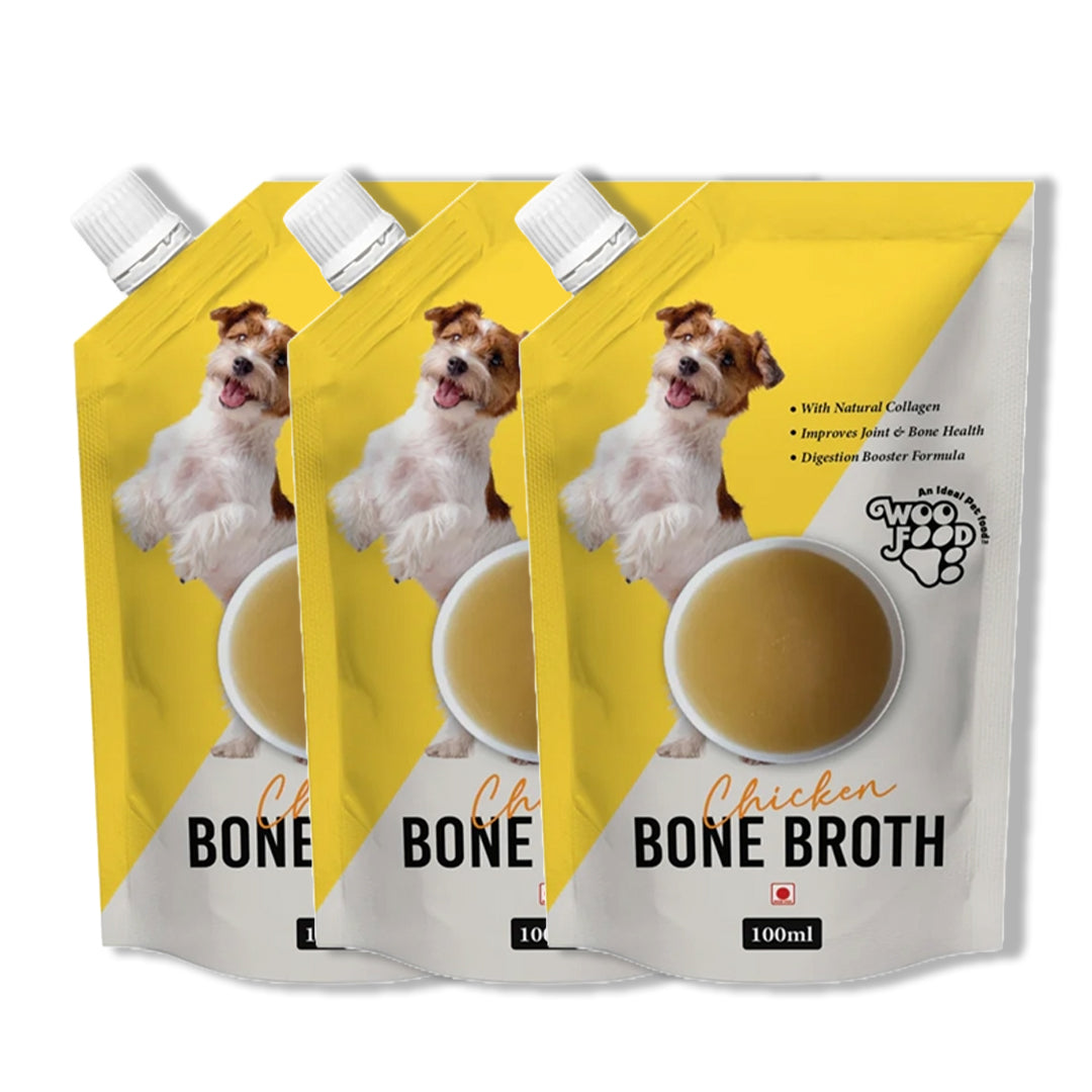 WooFood Chicken Bone Broth of 100ml (Pack of 3) + Free Dog Supreme of 100 Gram