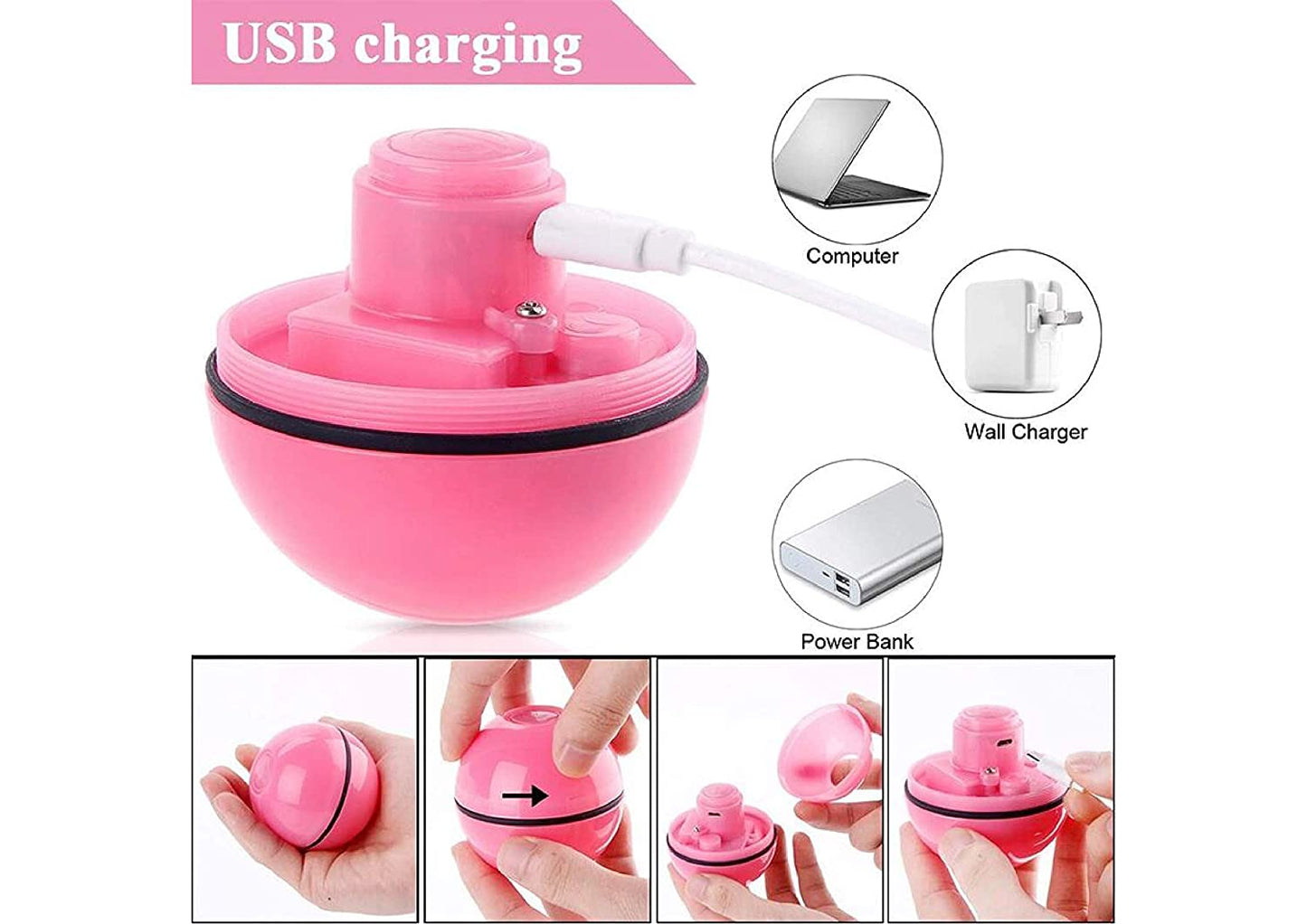All4pets Playing Product for Dogs & Cats(Built-in LED light)(6.4cm Ball Shape)
