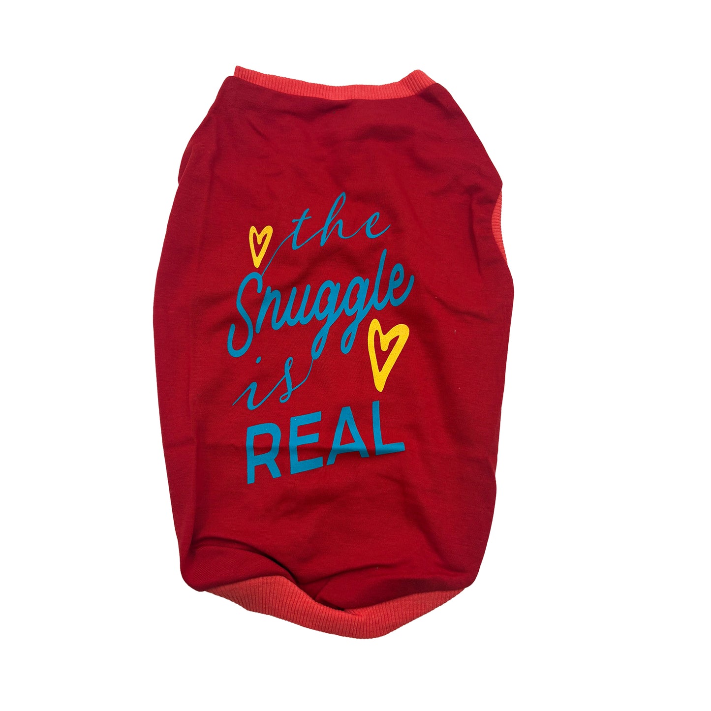 Comfortable dog t-shirt with cute print red colour