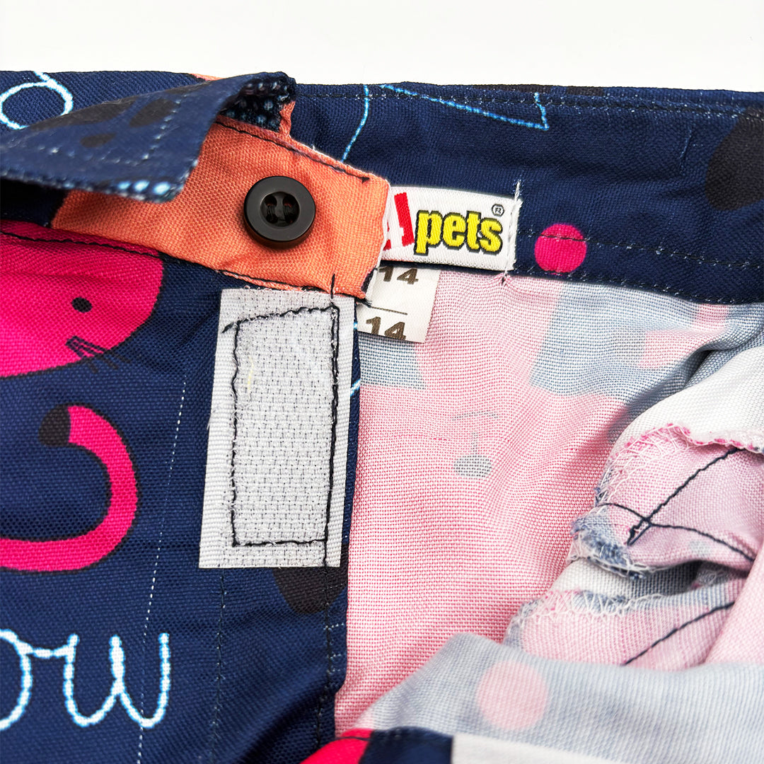 Cat Print Dog Shirt with Velcro Closure