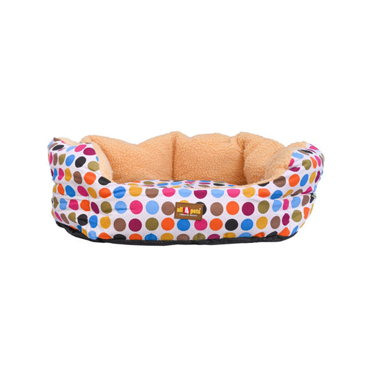 All4pets Sofa Style Pet Bed Multi-Colour Flees For Dogs & Cats
