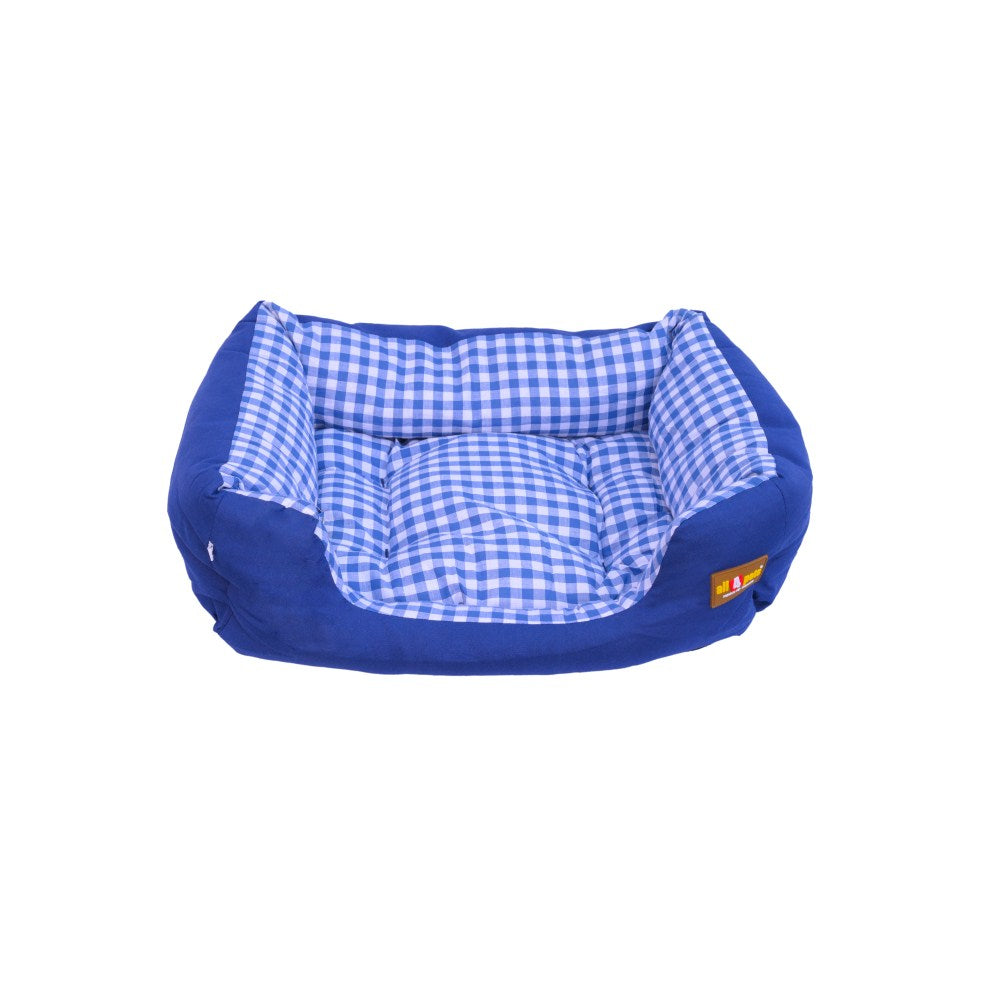 All4pets Sofa Style Velvet Pet Bed Blue Colour For Dogs & Cats