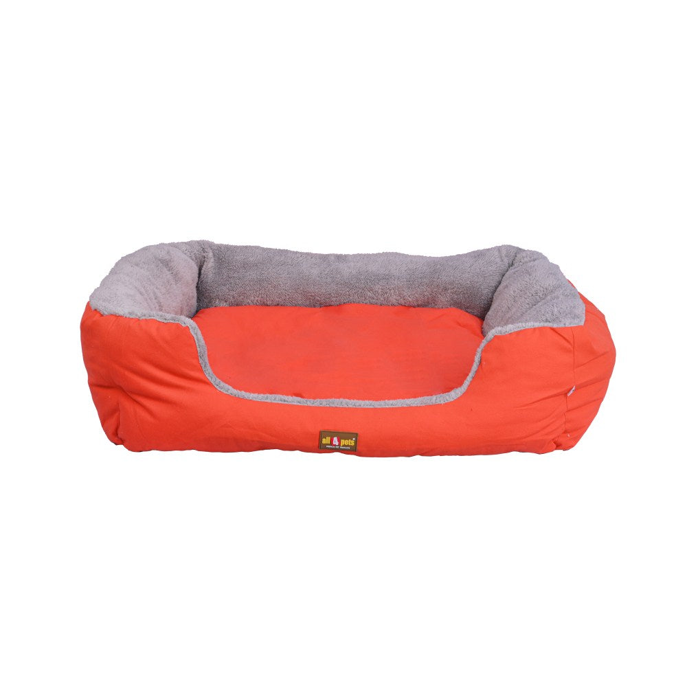 All4pets Sofa Style Pet Bed Orange Colour For Dogs & Cats