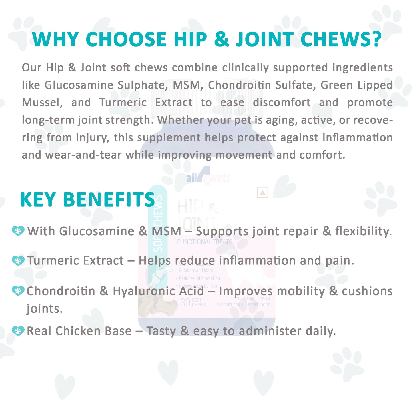 Dog Hip & Joint Chews – Protein & Nutritional Information