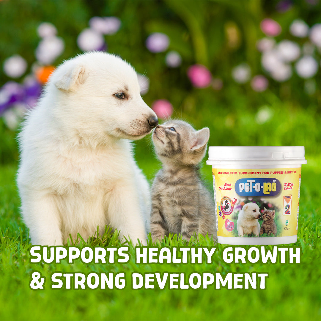 Pet-O-Lac Stage 2 Weaning Supplement for Puppies & Kittens (400 gm)