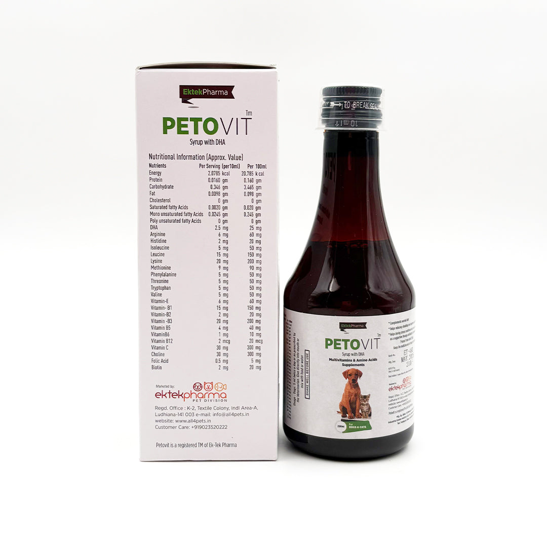 backside of Pet-O-Vit Syrup