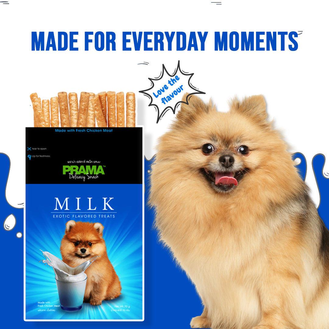 Prama Milk dog treats nutritional information and ingredients