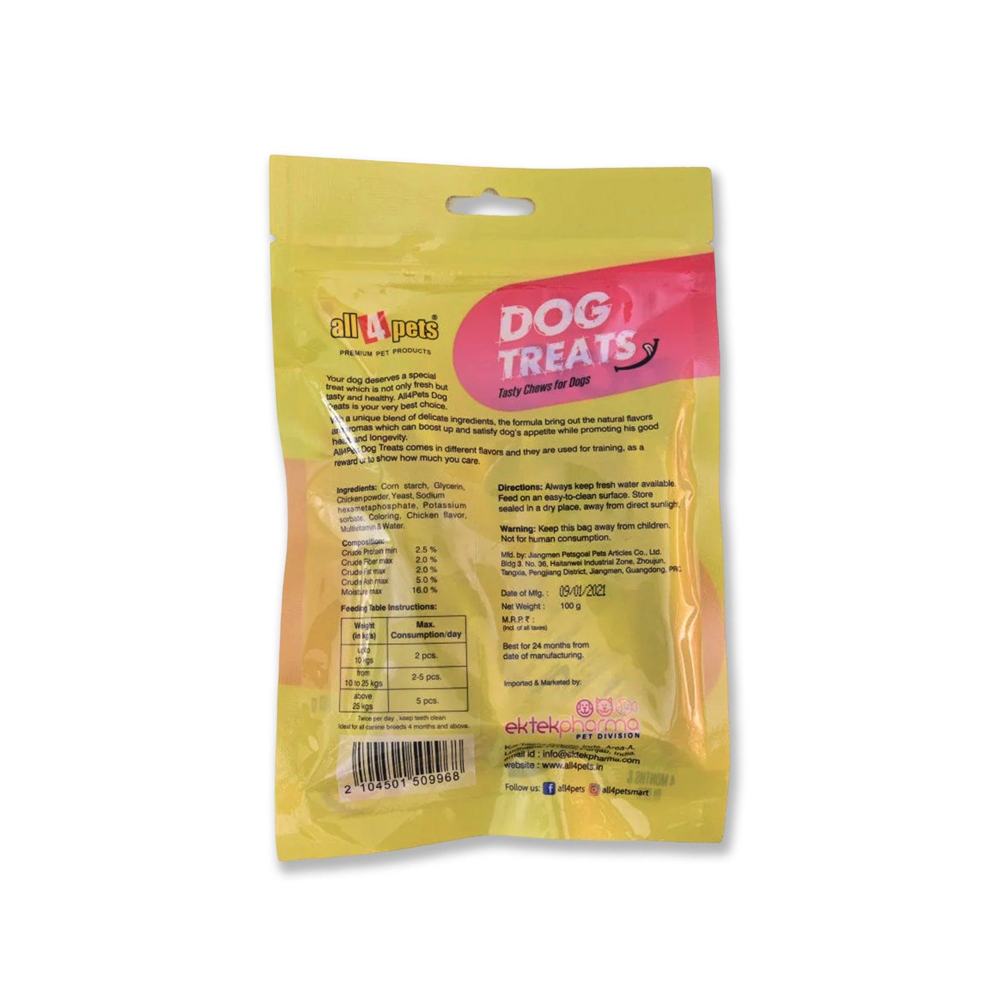 All4Pets Spiral Sticks – Chicken Flavour (100 g)