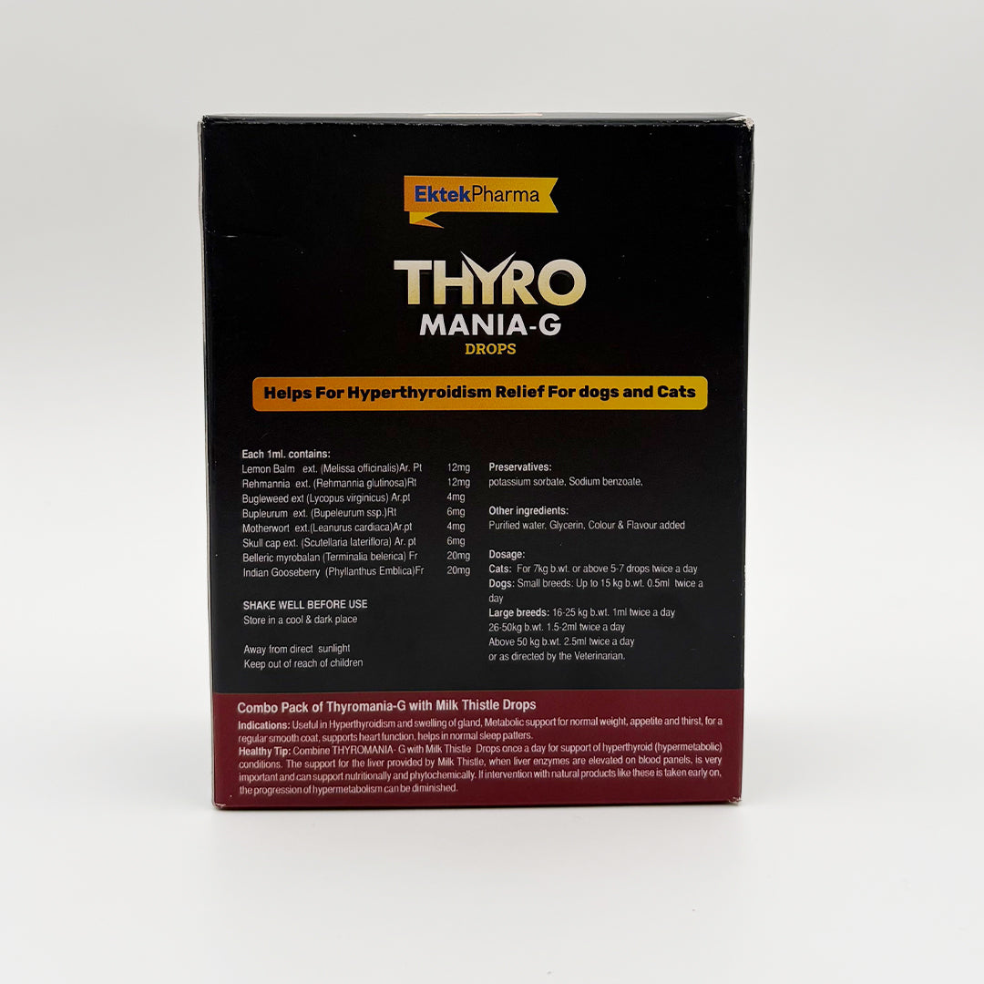 Thyromania-G Drops for Dogs & Cats – Herbal Thyroid Support (200 ml Combo Pack)