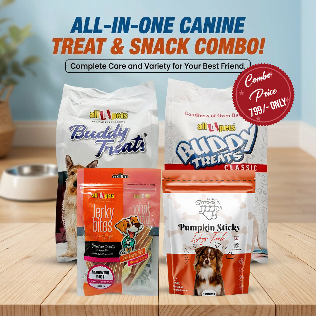 Buddy Treats Dog Biscuit & Jerky Combo | Non-Veg Biscuits, Jerky Bites & Pumpkin Seeds