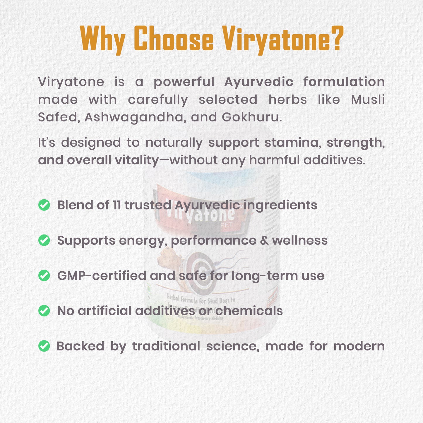 Viryatone Pet Powder-100gm (Rejuvenating & Powerful Aphrodisiac)