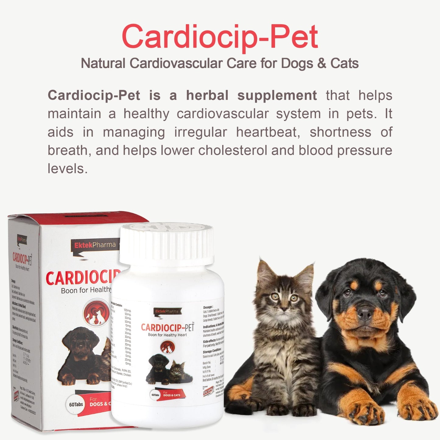 Cardiocip-Pet-60 Tablets (to Maintain Healthy Cardio Vascular System)