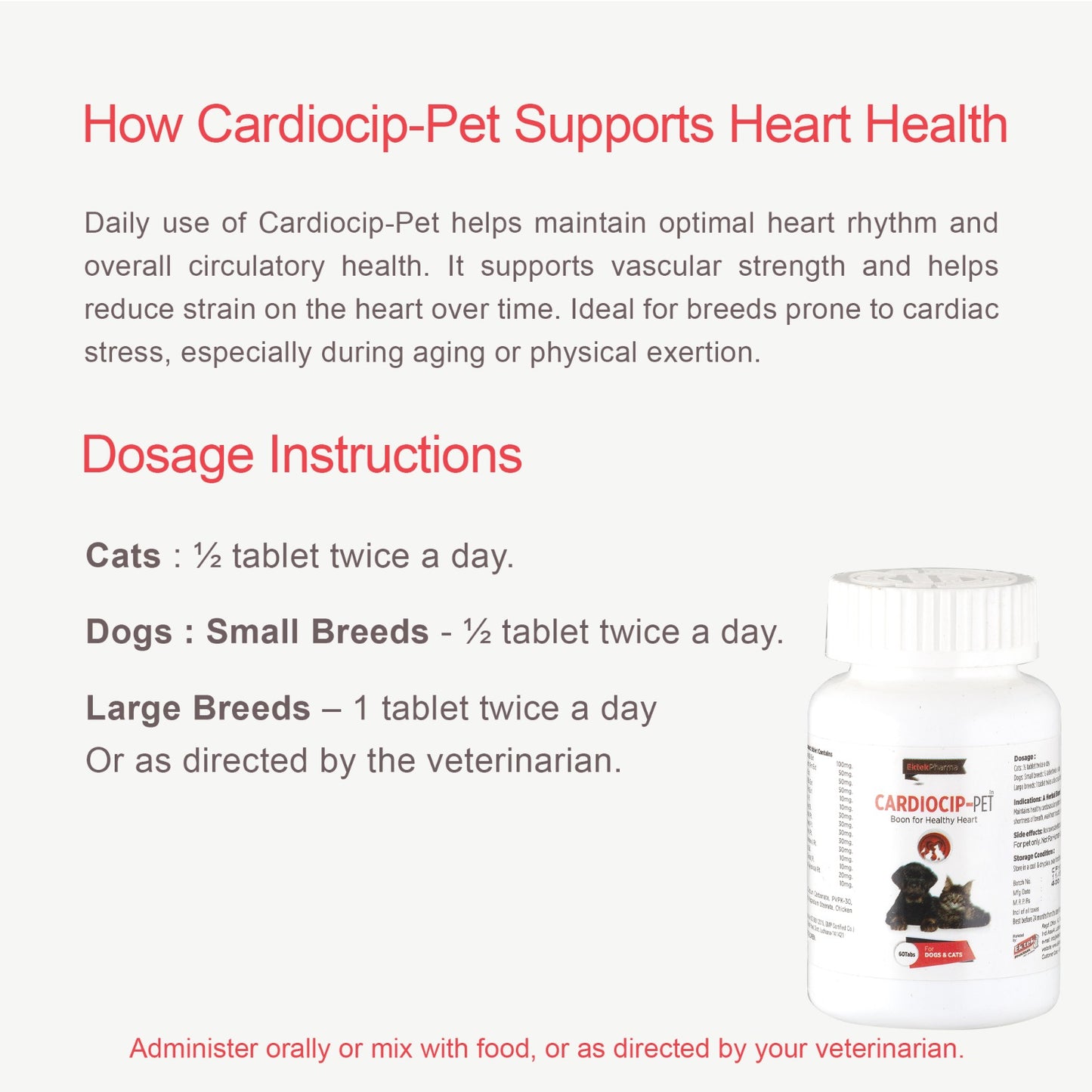 Cardiocip-Pet-60 Tablets (to Maintain Healthy Cardio Vascular System)