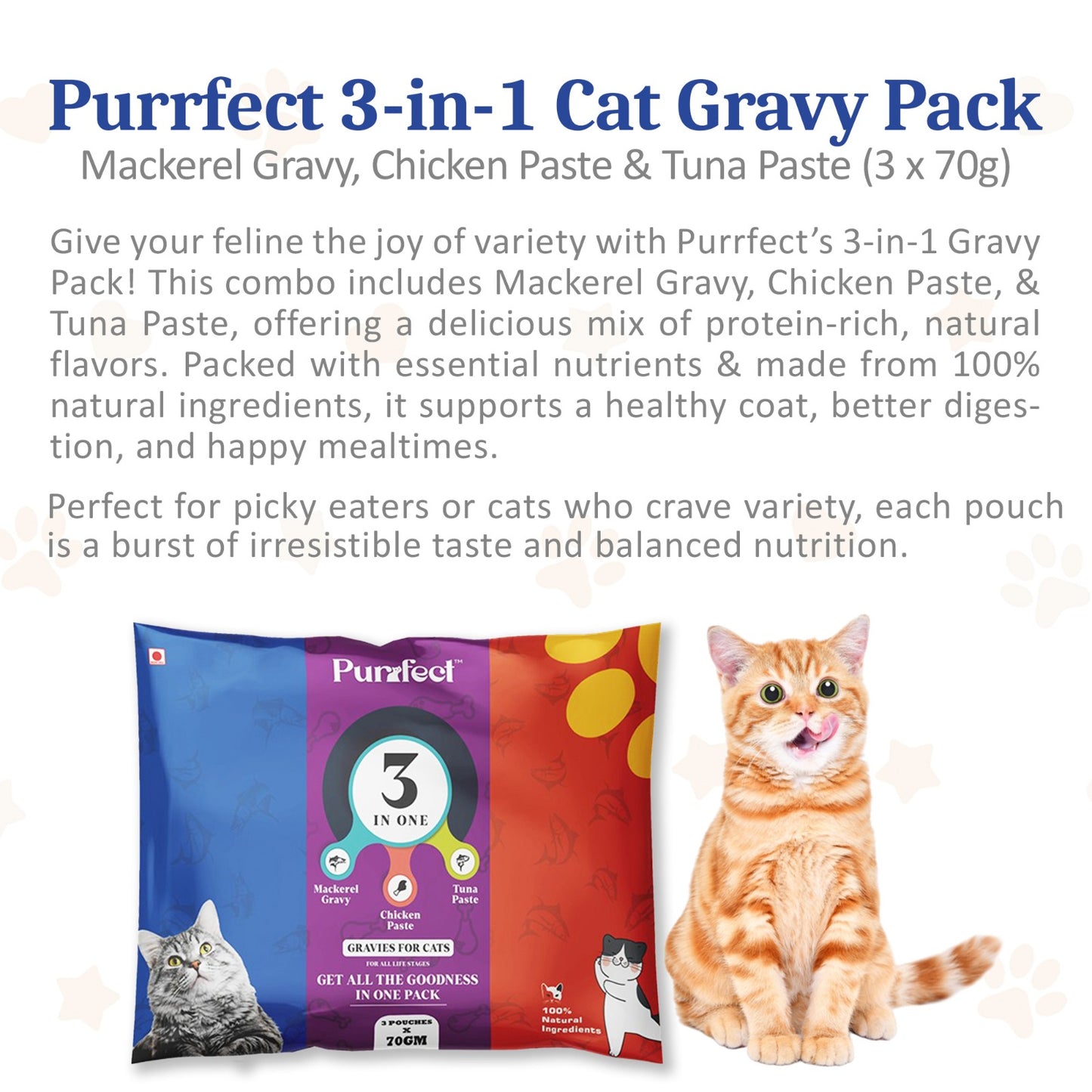 Purfect 3 in One cat food gravy in india