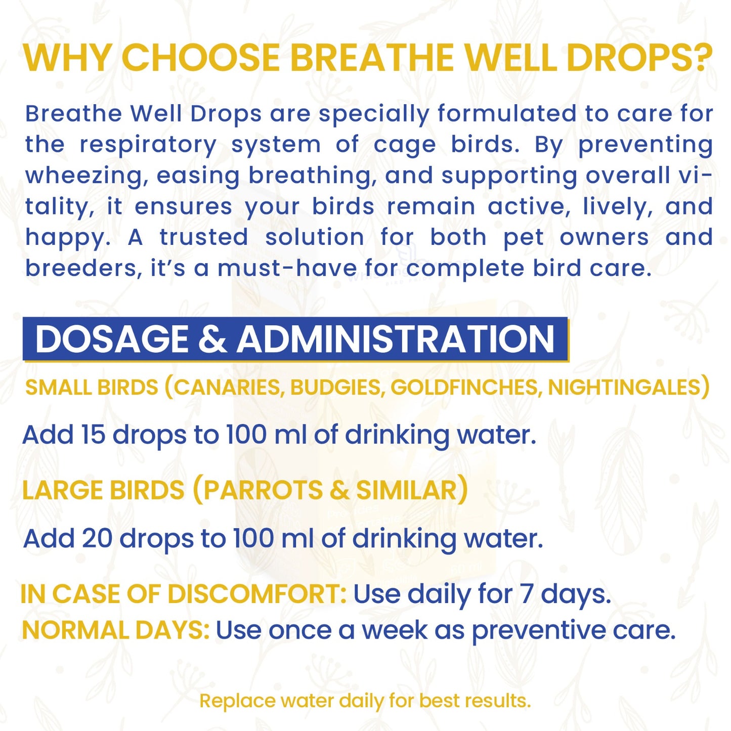 Breathe Well Drops for Exotic Birds 60 ML – Respiratory Support for Cage Birds | Ektek Global