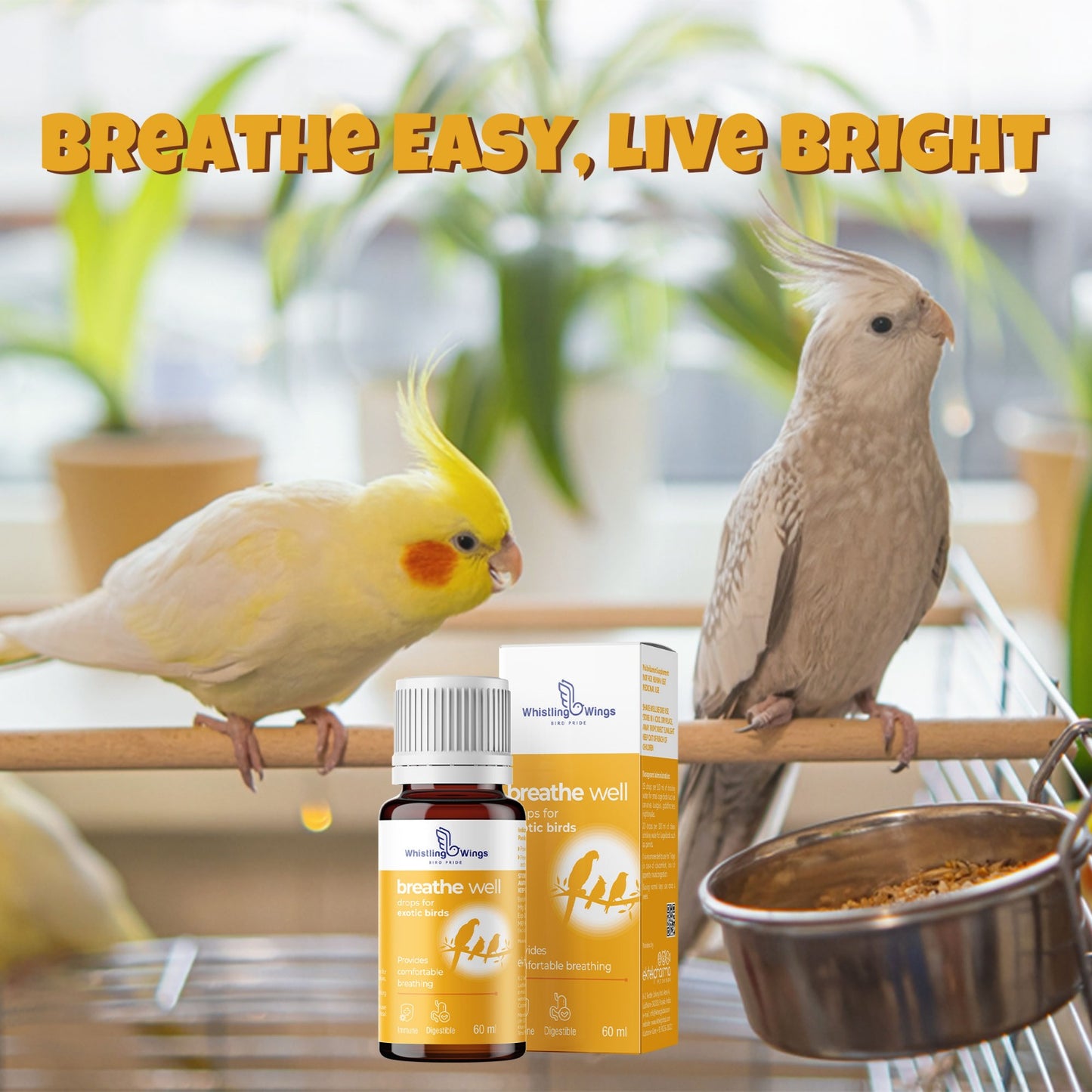 Breathe Well Drops for Exotic Birds 60 ML – Respiratory Support for Cage Birds | Ektek Global