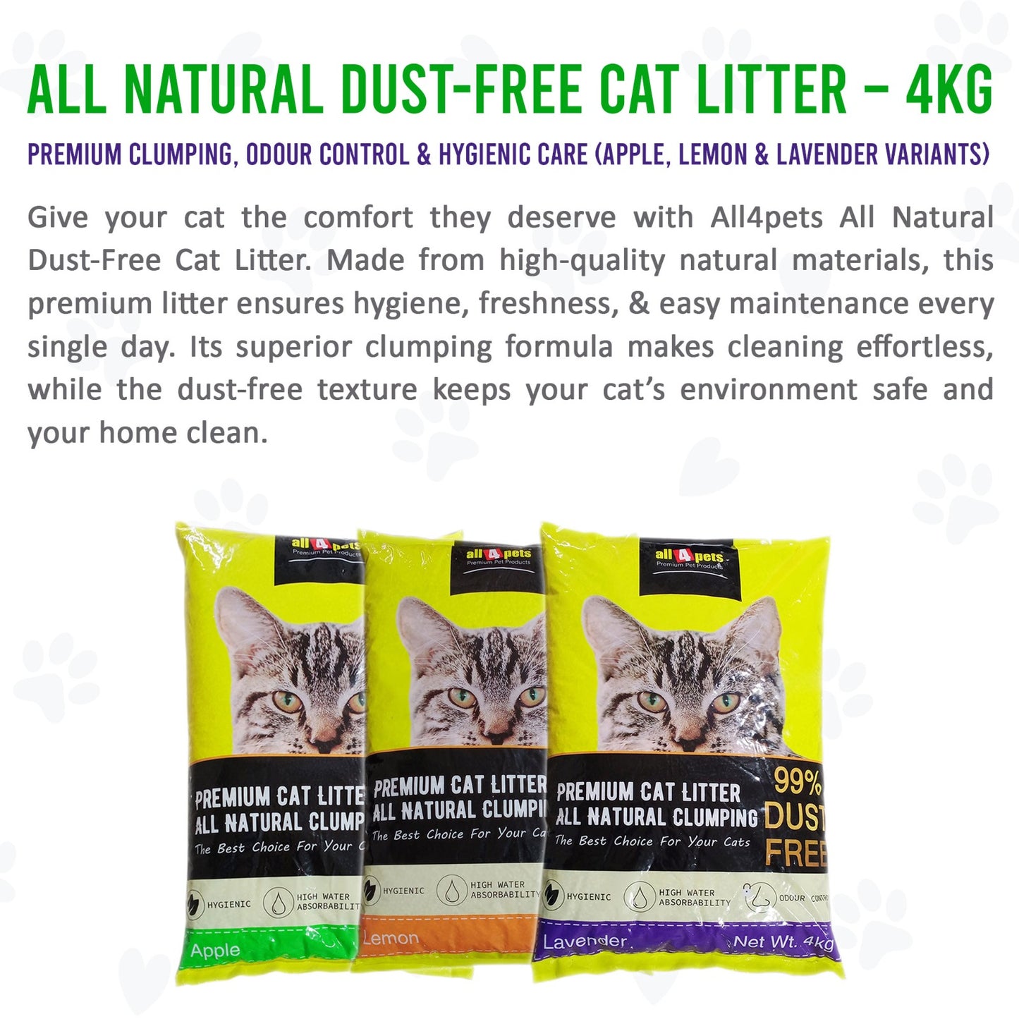 Dust free cat litter safe for cats 4Kg