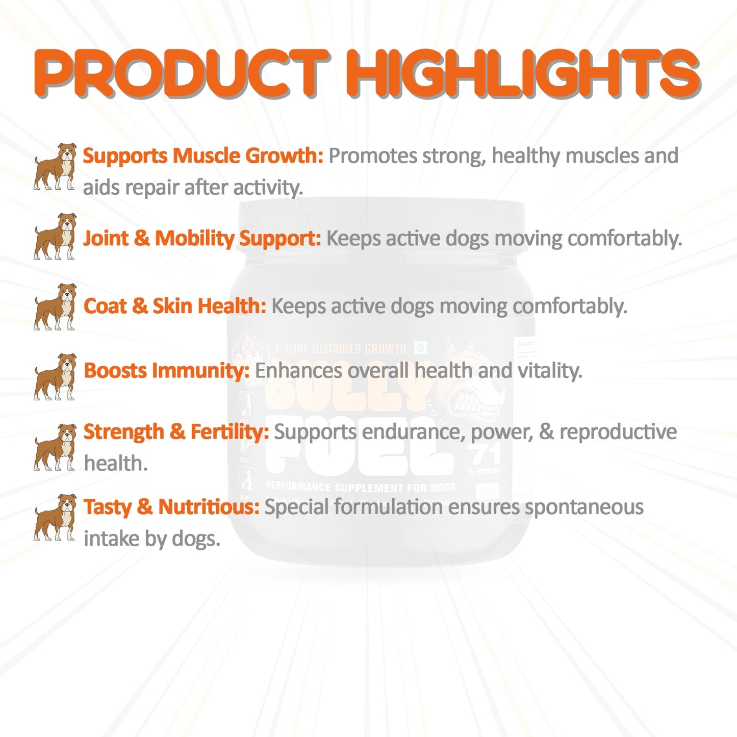 Bully's Best Bully Fuel Growth & Performance Supplement for Dogs - Key Benefits