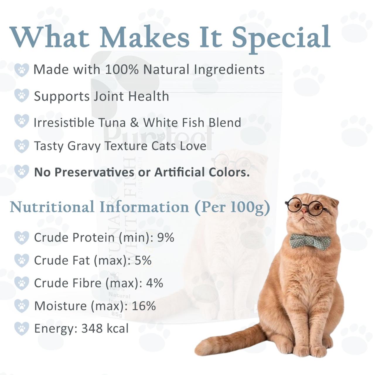 Purrfect Tuna and White Fish Gravy (For Joint Health) - 85g (Pack of 5)