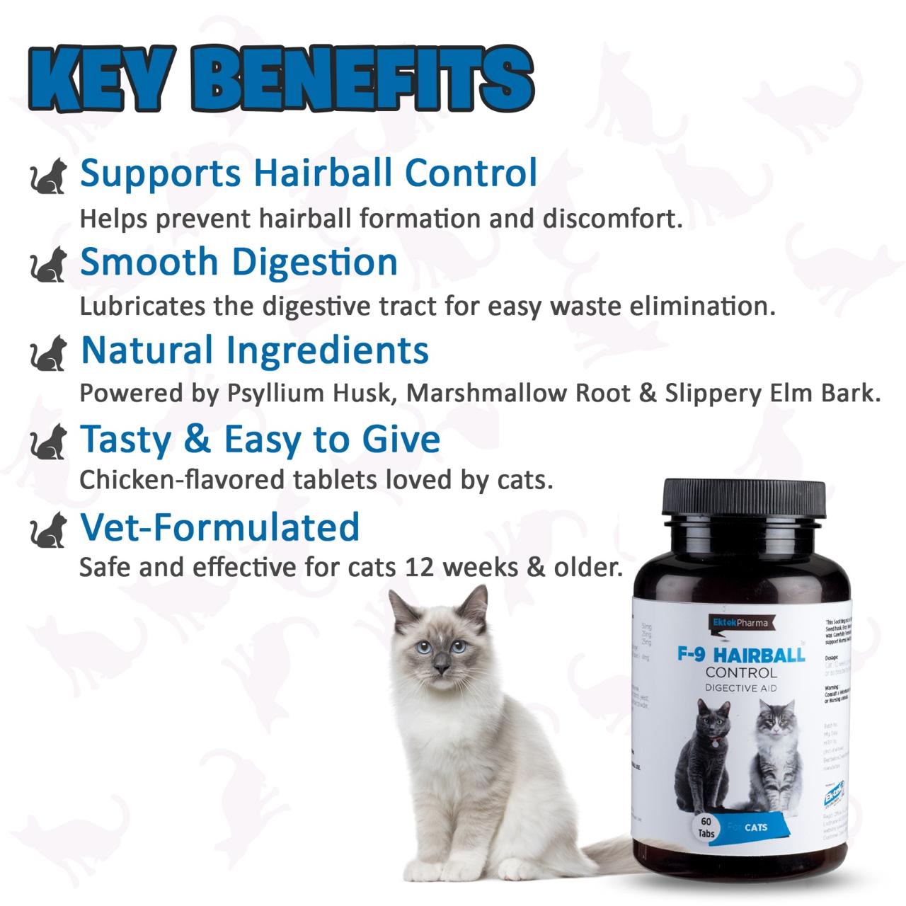 F-9 Hairball Control- 60 Tablets