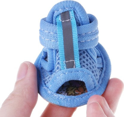 Dog Boots Paw Protector | Pack of 4pcs Anti-Slip Dog Shoes (Blue)