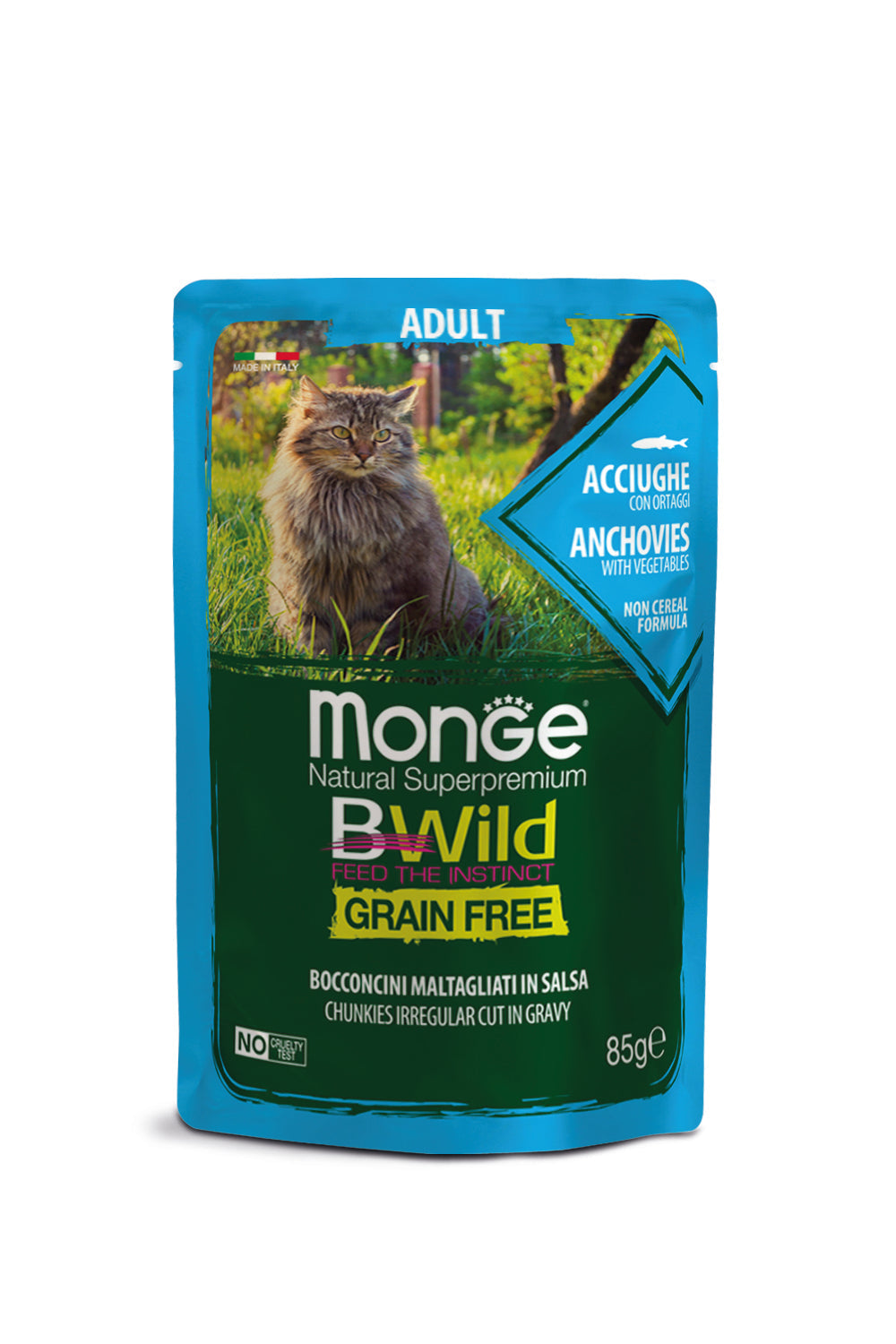 B-Wild Grain Free Chunkies Adult Anchovies with vegetables for Cats-85gm(Pack of 5)