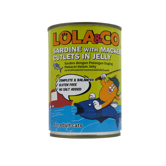 Lola & Co Cat Can Sardine with Mackerel Cutlets in Jelly 400g