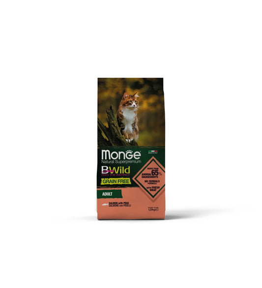 B-Wild Grain Free - Adult Salmon and Peas for Cats 1.5kg (for adult cats)