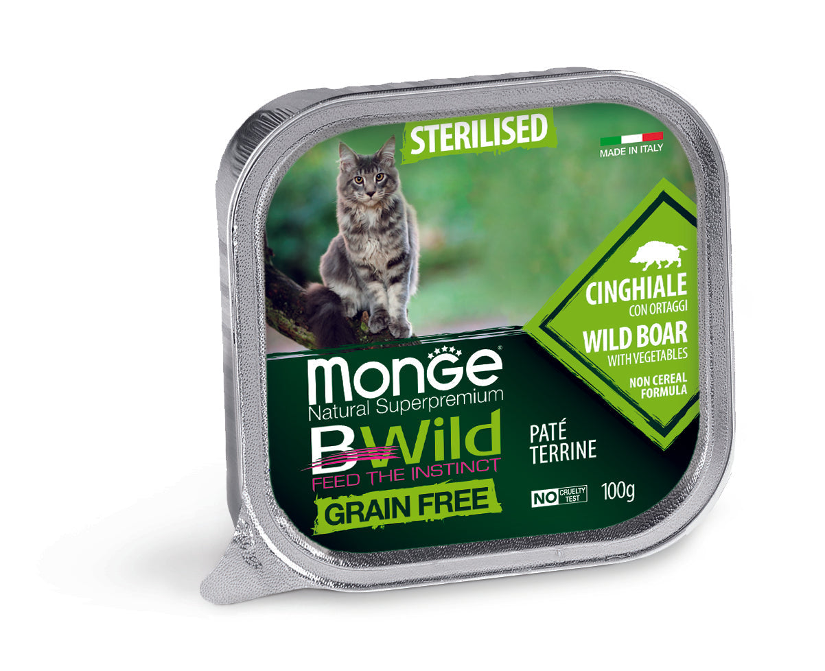 B-Wild Grain Free Pate Sterlised Wild Boar with vegetables for Cats-100gm(Pack of 5)