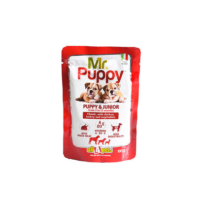 Mr. Puppy Chunks With Chicken Turkey Vegetables 100g(Pack-of-5)