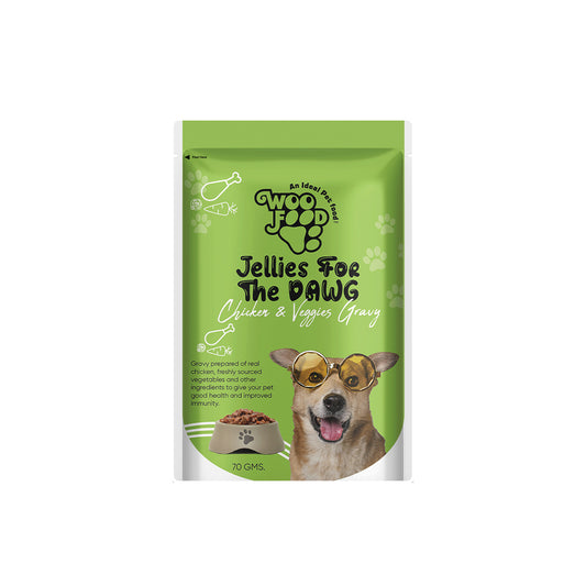 WooFood Chicken & Veggies Gravy (Jellies for Dogs) -70gm ( Pack of 5)
