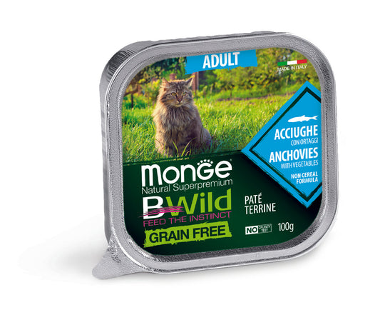 B-Wild Grain Free Pate Adult Anchovies with vegetables for Cats-100gm(Pack of 5)