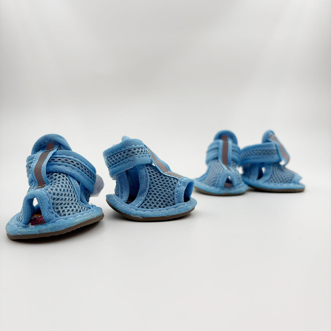 Anti-Slip Dog Sandals | Pack of 4pcs | Blue Color