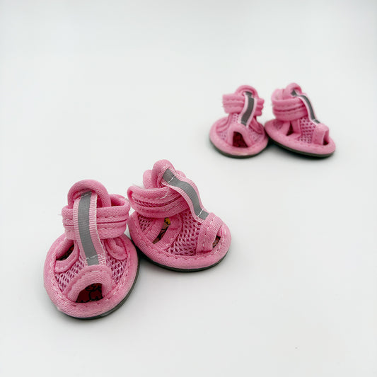 Anti-Slip Dog Sandals | Pack of 4pcs | Pink Color