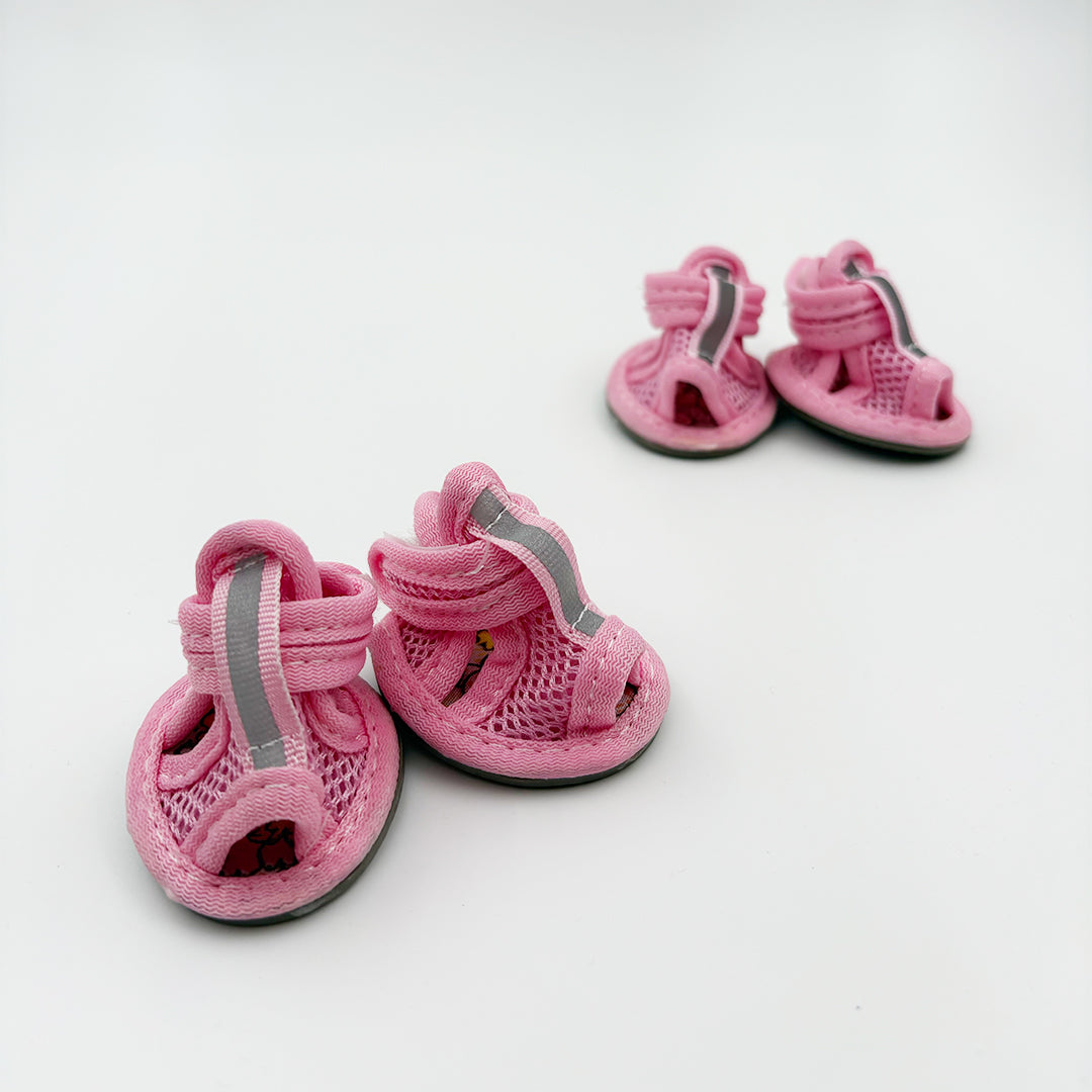 Anti-Slip Dog Sandals | Pack of 4pcs | Pink Color