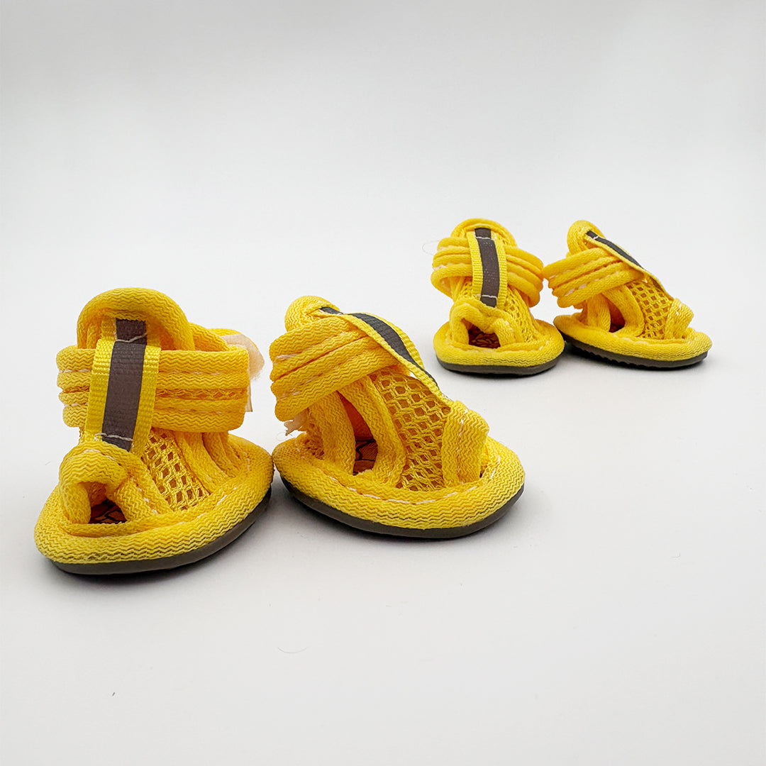 Anti-Slip Dog Sandals | Pack of 4pcs | Yellow Color