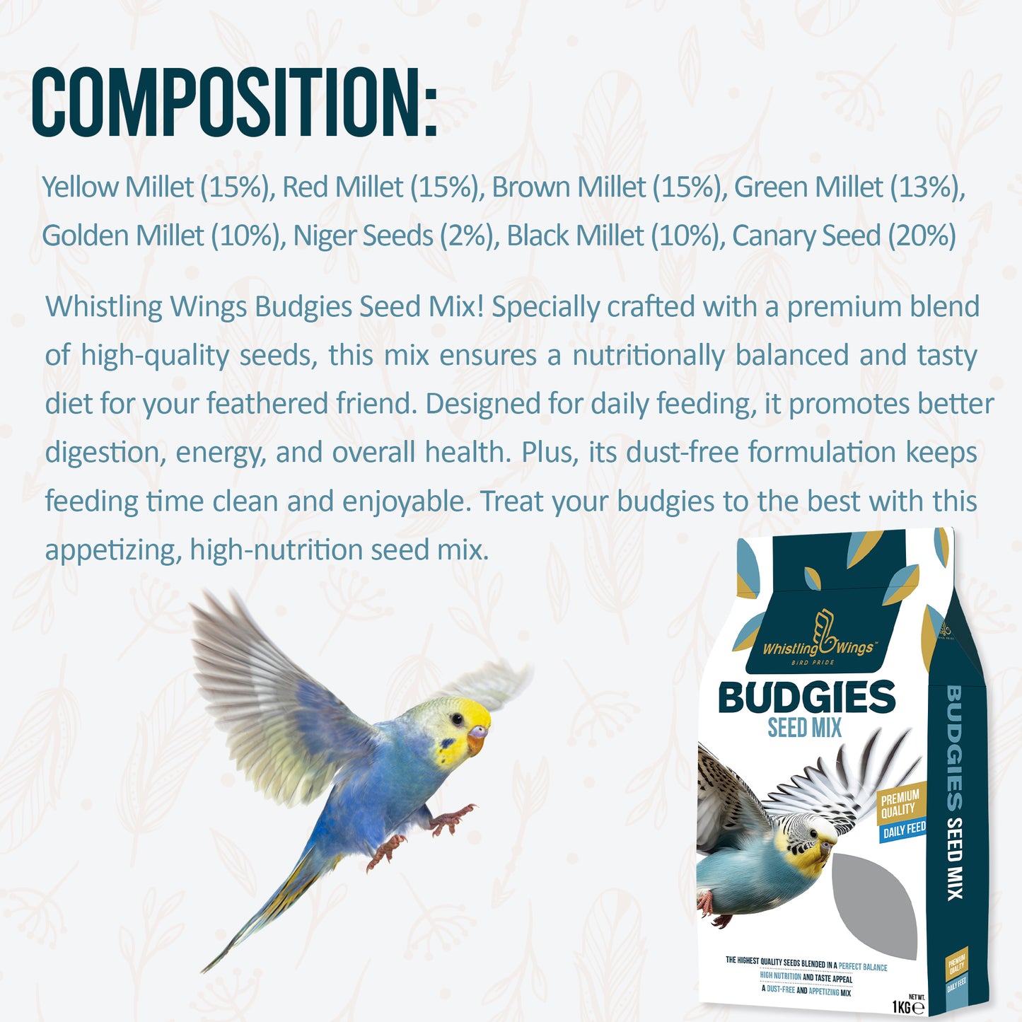 Budgie Seed Mix | Premium Daily Bird Feed 1kg