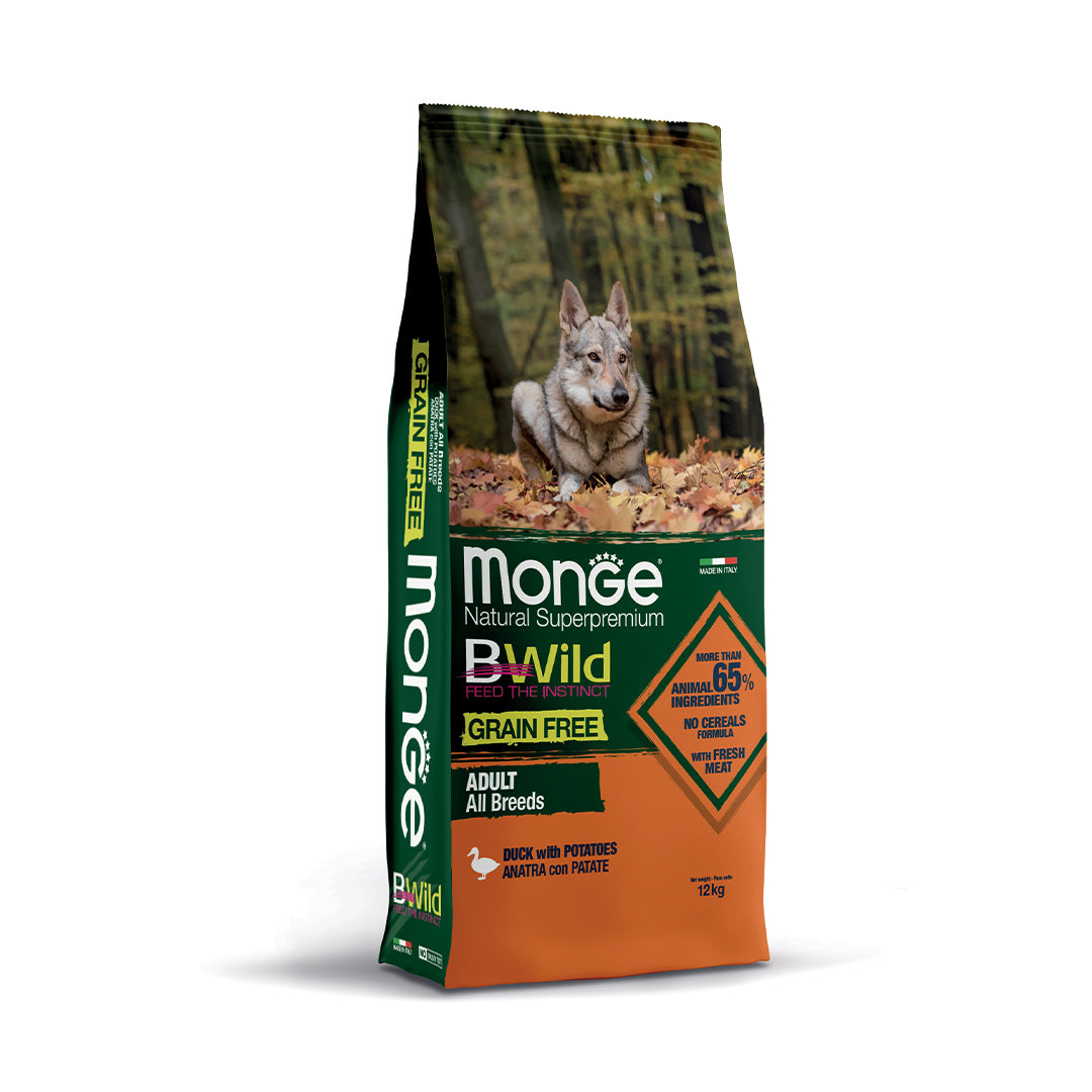 Monge BWild Grain Free Adult Dog Food – Duck & Potato