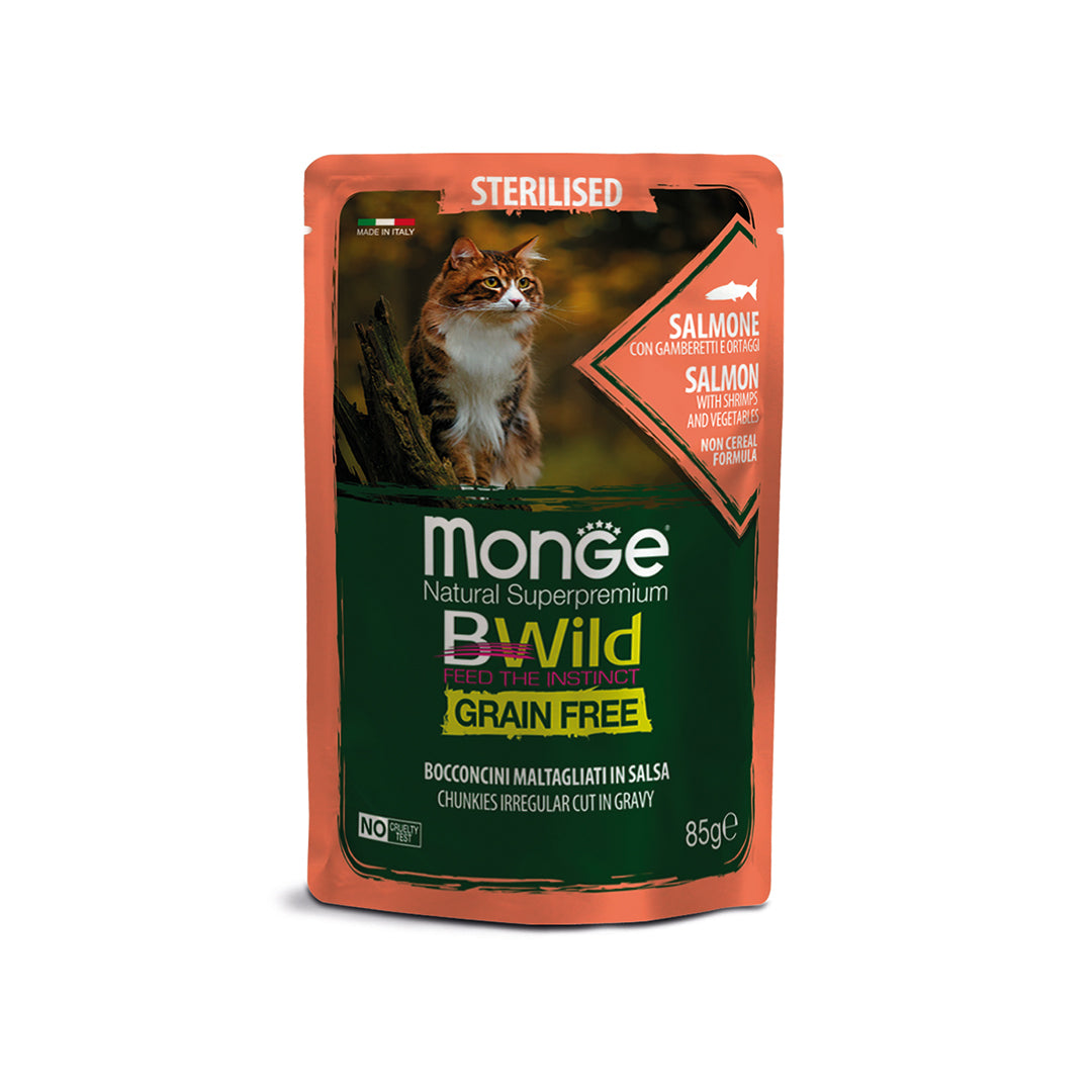 Monge BWild Grain Free Sterilised Cat Food Salmon & Shrimp