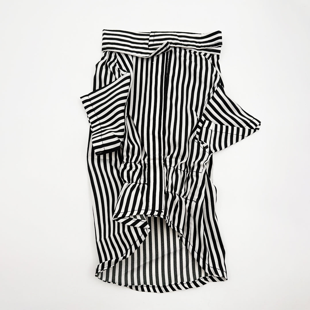 Black Striped Shirt for Dogs velcro closure