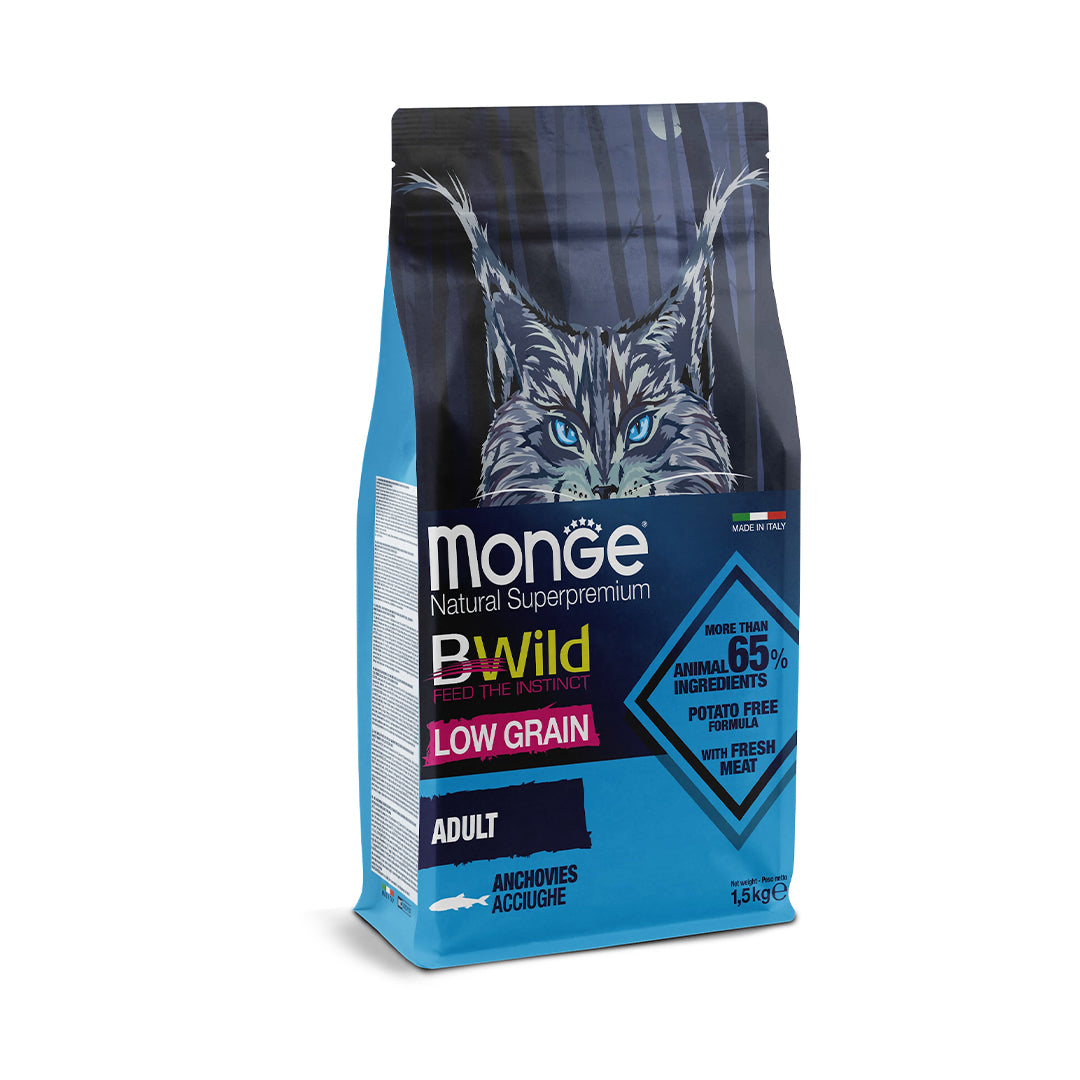 Monge BWild Low Grain Anchovies Adult Cat Food