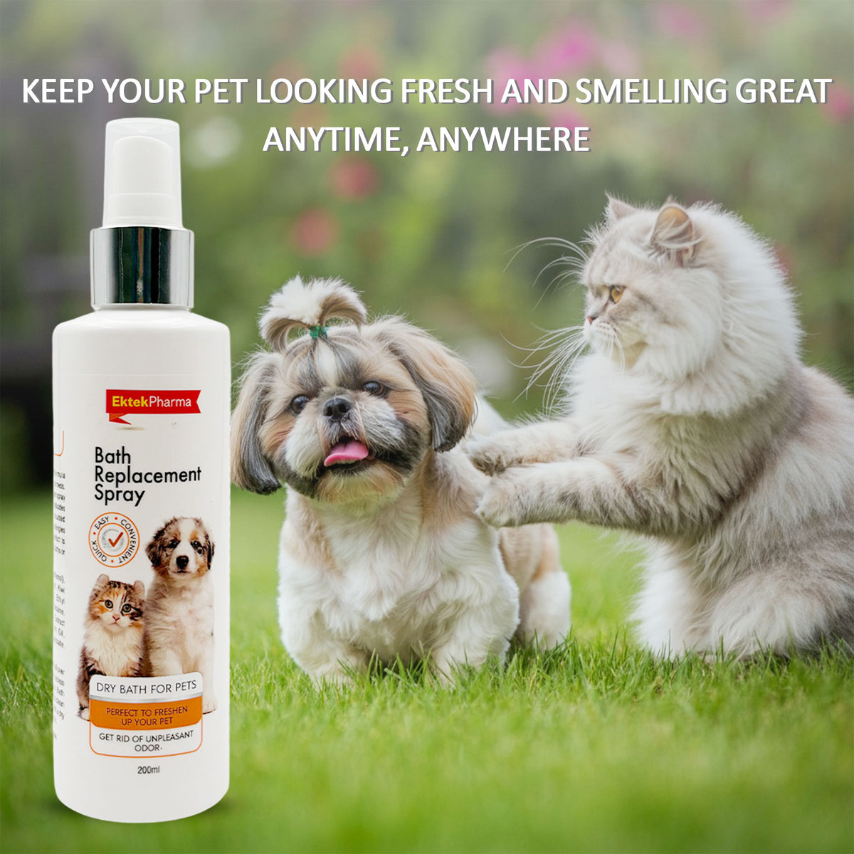Bath Replacement Spray 200 ml for Dogs and Cats
