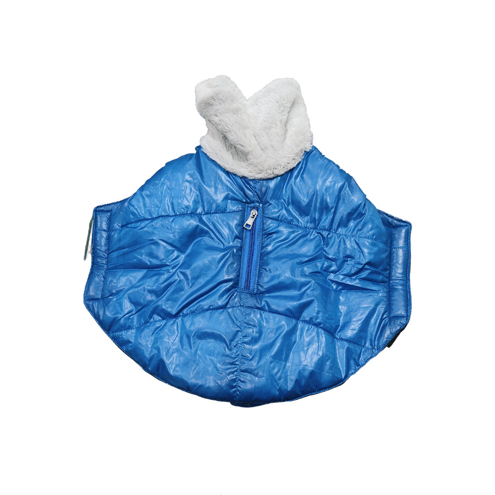 Winter Jacket for Dogs -with Cozy Fur Collar (Color May Vary) BLUE