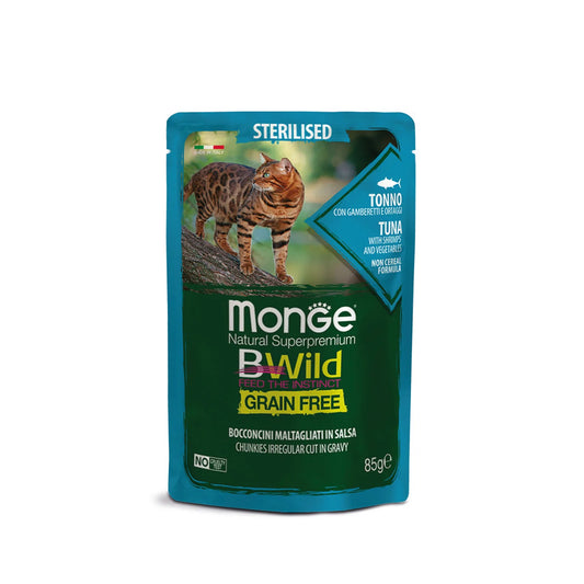 B-Wild Grain Free Chunkies Sterlised Tuna with shrimp and vegetables for Cats-85gm(Pack of 5)