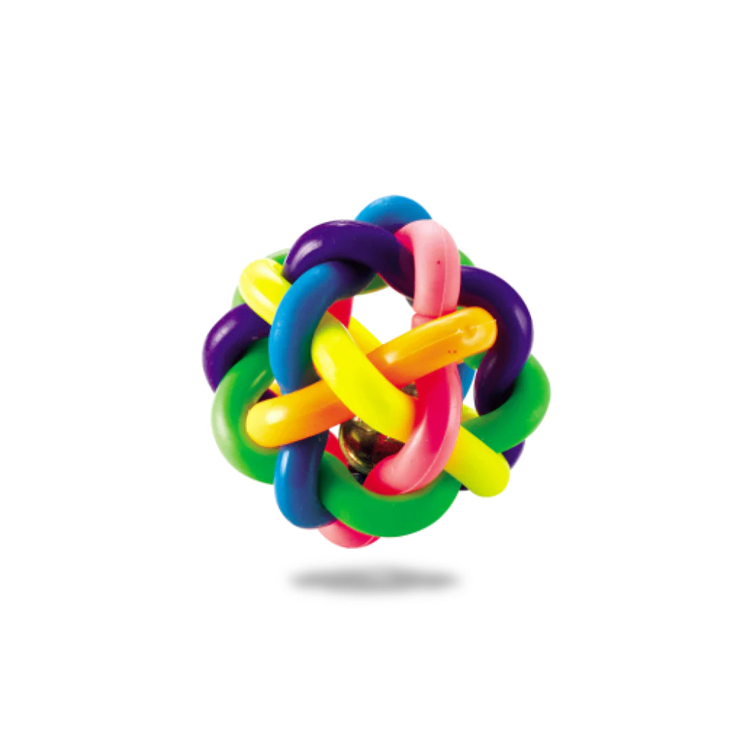 Durable braided knot dog ball toy for chewing and play