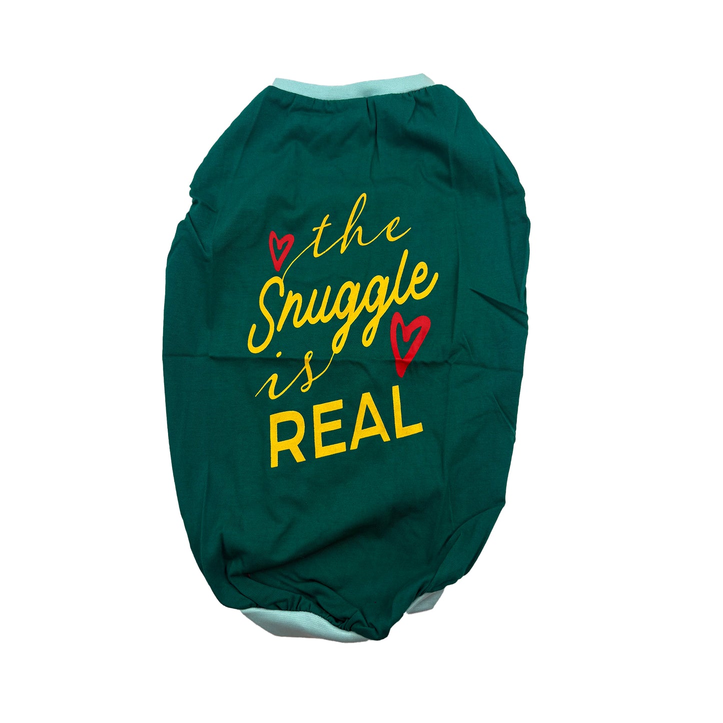 Comfortable dog t-shirt with cute print green colour