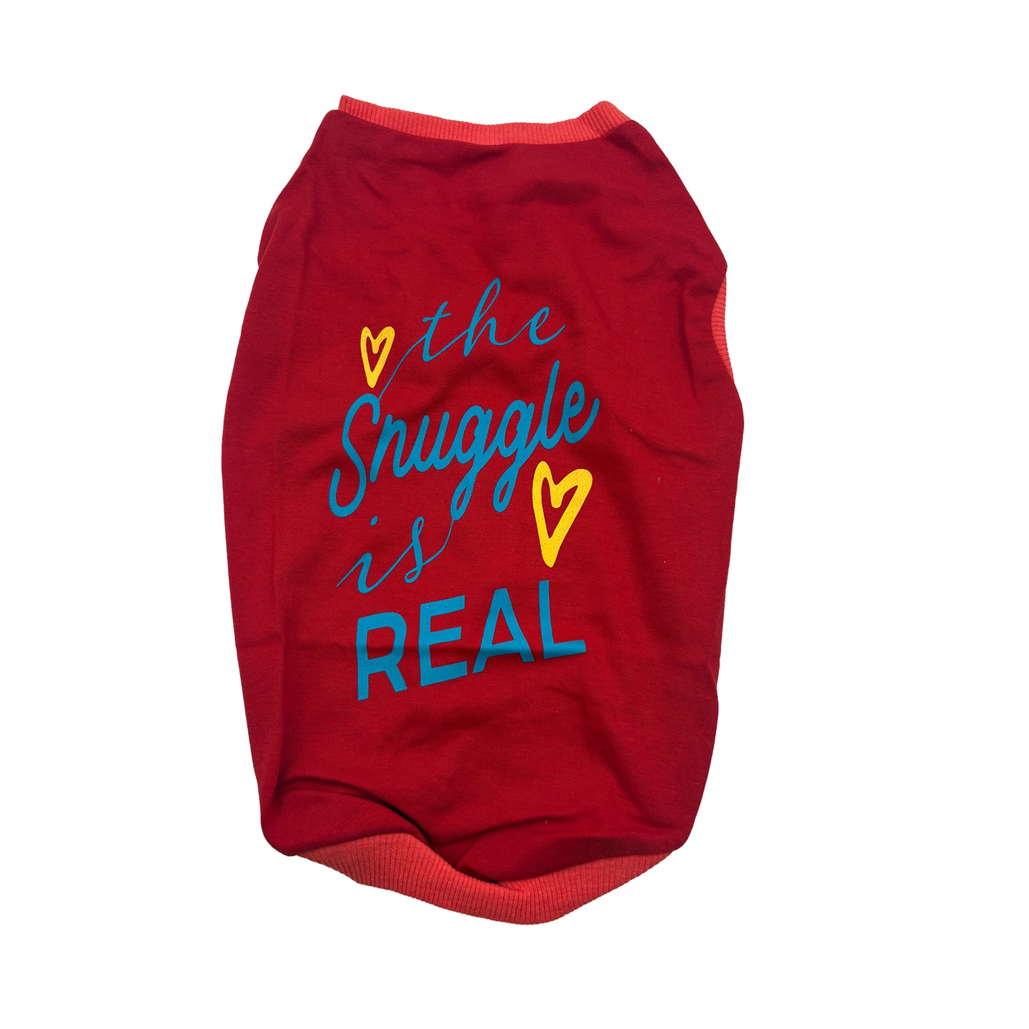 Comfortable dog t-shirt with cute print red colour