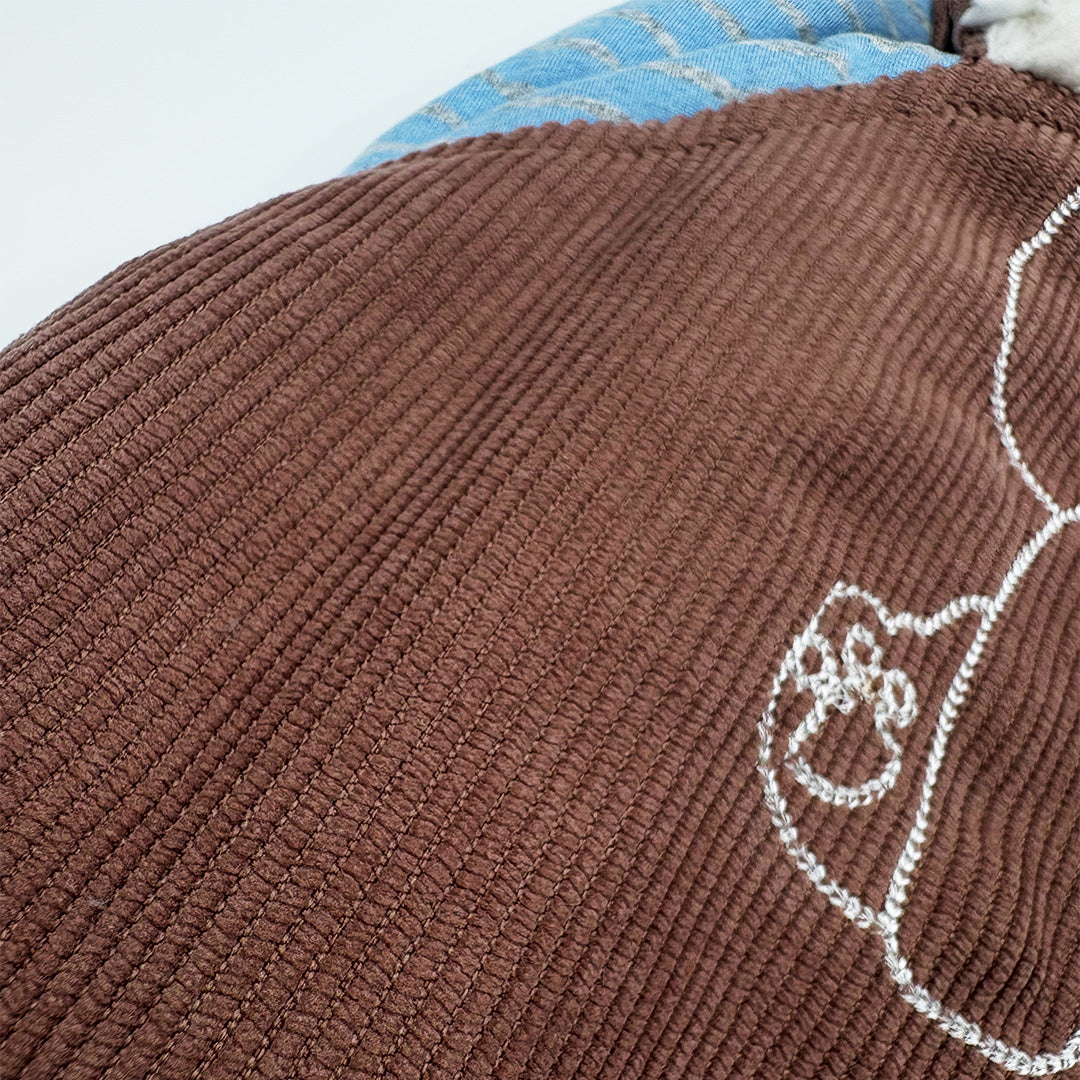 Corduroy dog dungaree with soft inner fleece